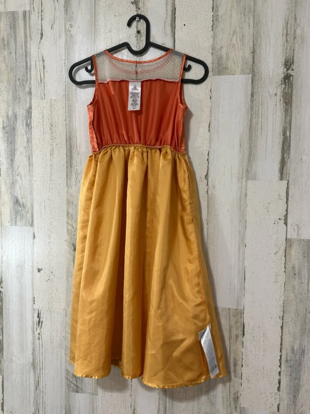 Moana Inspired Costume Dress Gold Orange Satin - Picture 5 of 15